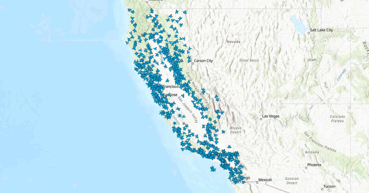 UC San Diego's ALERTCalifornia camera network features more than 1,190 cameras as of July 2025. The network continues to grow and all new cameras are included in the awardwinning Esri map layer.